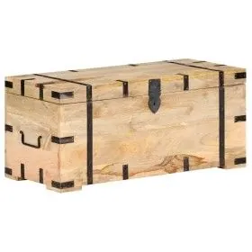 Solid mango wood trunk 90x40x40 cm by vidaXL, Storage trunks - Ref: Foro24-289634, Price: 192,03 €, Discount: %