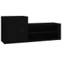 Shoe cabinet made of black plywood wood 130x35x54 cm by vidaXL, Shoe racks and shoe organizers - Ref: Foro24-816745, Price: 6...