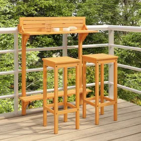 Balcony bar set 3 pieces solid acacia wood by vidaXL, Garden sets - Ref: Foro24-310254, Price: 155,41 €, Discount: %