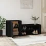 Shoe cabinet made of black plywood wood 130x35x54 cm by vidaXL, Shoe racks and shoe organizers - Ref: Foro24-816745, Price: 6...