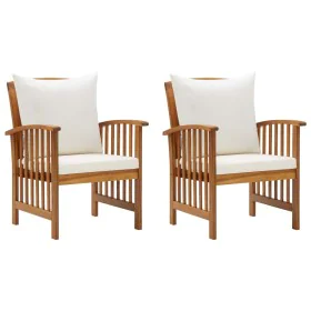 Garden chairs with cushions 2 units solid acacia wood by vidaXL, Garden chairs - Ref: Foro24-310257, Price: 197,52 €, Discoun...