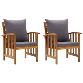 Sillas de jardín con cojines 2 unidades madera maciza acacia by vidaXL, Garden chairs - Ref: Foro24-310258, Price: 196,87 €, ...