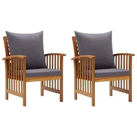 Gartenstühle mit Kissen, 2 Stück Massivholz Akazie von vidaXL, Gartenstühle - Ref: Foro24-310258, Preis: 203,98 €, Rabatt: %