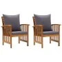 Gartenstühle mit Kissen, 2 Stück Massivholz Akazie von vidaXL, Gartenstühle - Ref: Foro24-310258, Preis: 203,98 €, Rabatt: %