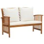 Banco de jardín con cojines 119 cm madera maciza de acacia de vidaXL, Bancos de jardín - Ref: Foro24-310260, Precio: 161,72 €...