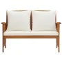 Banco de jardín con cojines 119 cm madera maciza de acacia de vidaXL, Bancos de jardín - Ref: Foro24-310260, Precio: 161,72 €...