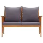 Banco de jardín con cojines 119 cm madera maciza de acacia by vidaXL, garden benches - Ref: Foro24-310261, Price: 157,83 €, D...