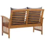 Banco de jardín con cojines 119 cm madera maciza de acacia by vidaXL, garden benches - Ref: Foro24-310261, Price: 157,83 €, D...