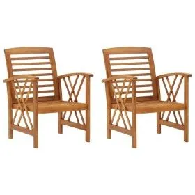 Sillas de jardín 2 unidades madera maciza de acacia de vidaXL, Sillas de jardín - Ref: Foro24-310266, Precio: 145,26 €, Descu...
