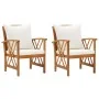 Garden chairs with cushions 2 units solid acacia wood by vidaXL, Garden chairs - Ref: Foro24-310267, Price: 220,68 €, Discoun...