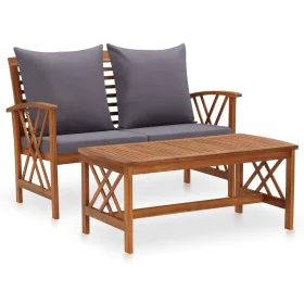2-piece garden furniture with solid acacia wood cushions by vidaXL, Garden sets - Ref: Foro24-310274, Price: 269,49 €, Discou...