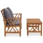 2-piece garden furniture with solid acacia wood cushions by vidaXL, Garden sets - Ref: Foro24-310274, Price: 286,94 €, Discou...