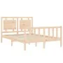 Bed frame with solid wood headboard 140x200 cm by vidaXL, Beds and slatted bases - Ref: Foro24-3192166, Price: 137,88 €, Disc...