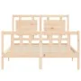 Bed frame with solid wood headboard 140x200 cm by vidaXL, Beds and slatted bases - Ref: Foro24-3192166, Price: 137,88 €, Disc...