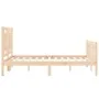 Bed frame with solid wood headboard 140x200 cm by vidaXL, Beds and slatted bases - Ref: Foro24-3192166, Price: 137,88 €, Disc...
