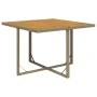 Synthetic rattan garden table beige acacia wood 109x107x74cm by vidaXL, Garden tables - Ref: Foro24-316791, Price: 86,45 €, D...
