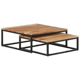 Stackable coffee tables 2 units solid acacia wood by vidaXL, Coffee table - Ref: Foro24-320391, Price: 155,53 €, Discount: %