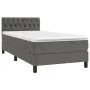 Cama box spring colchón y LED terciopelo gris oscuro 100x200 cm de vidaXL, Camas y somieres - Ref: Foro24-3134568, Precio: 30...
