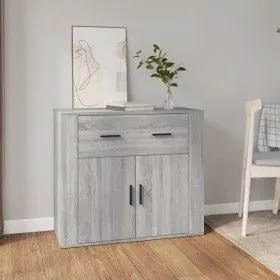 Sonoma gray plywood sideboard 80x33x70 cm by vidaXL, Sideboards - Ref: Foro24-816574, Price: 91,32 €, Discount: %