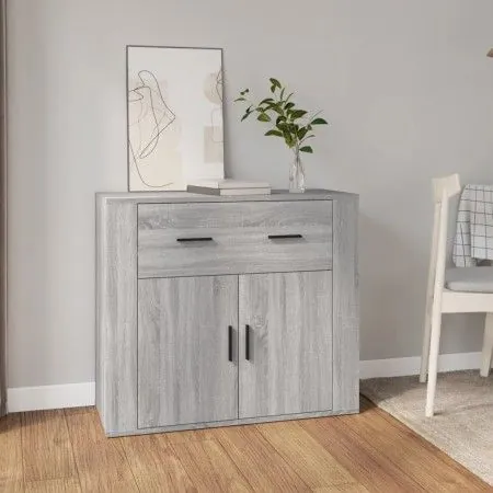 Aparador de madera contrachapada gris Sonoma 80x33x70 cm de vidaXL, Aparadores - Ref: Foro24-816574, Precio: 91,29 €, Descuen...