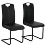 Cantilever dining chairs 2 units black synthetic leather by vidaXL, dining chairs - Ref: Foro24-246193, Price: 153,88 €, Disc...