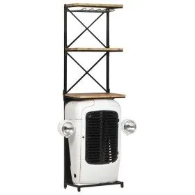 Tractor-shaped bottle rack in rough mango wood 49x31x172 cm by vidaXL, Wine racks - Ref: Foro24-320487, Price: 419,42 €, Disc...