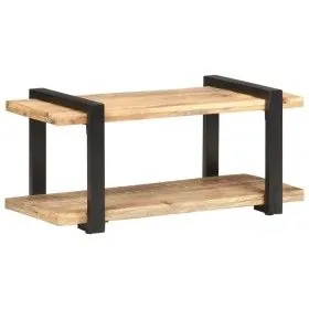 Massiver TV-Schrank aus rauem Mangoholz, 90 x 40 x 40 cm von vidaXL, TV-Möbel - Ref: Foro24-320493, Preis: 127,61 €, Rabatt: %