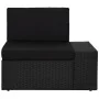 Ecksofa mit linker Armlehne aus schwarzem PE-Rattan von vidaXL, Modulare Sofas für den Außenbereich - Ref: Foro24-49499, Prei...