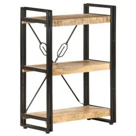 3-stufiges Regal aus massivem Mangoholz 60x30x80 cm von vidaXL, Bücherregale und Regale - Ref: Foro24-320618, Preis: 126,18 €...