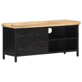 Massiver TV-Schrank aus rauem Mangoholz, 90 x 30 x 41 cm von vidaXL, TV-Möbel - Ref: Foro24-320662, Preis: 139,38 €, Rabatt: %