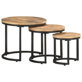 Side tables 3 Pieces rough mango wood by vidaXL, Side tables - Ref: Foro24-320686, Price: 107,87 €, Discount: %