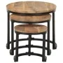 Mesitas auxiliares 3 Piezas madera de mango rugosa de vidaXL, Mesas auxiliares - Ref: Foro24-320686, Precio: 107,98 €, Descue...