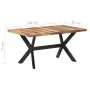 Acacia wood dining table with honey finish 160x80x75 cm by vidaXL, Kitchen and dining tables - Ref: Foro24-321547, Price: 326...