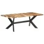 Solid wood dining table with honey finish 200x100x75 cm by vidaXL, Kitchen and dining tables - Ref: Foro24-321549, Price: 468...