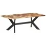 Solid wood dining table with honey finish 200x100x75 cm by vidaXL, Kitchen and dining tables - Ref: Foro24-321549, Price: 468...