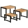 Stackable tables 3 units solid wood with sheesham finish by vidaXL, Side tables - Ref: Foro24-321552, Price: 123,23 €, Discou...