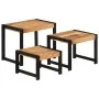 Stapelbare Tische 3 Einheiten aus Massivholz mit Sheesham-Finish von vidaXL, Seitentische - Ref: Foro24-321552, Preis: 123,23...
