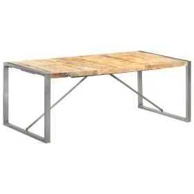 Solid rough mango wood dining table 200x100x75 cm by vidaXL, Kitchen and dining tables - Ref: Foro24-321565, Price: 333,08 €,...