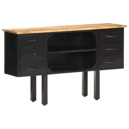 Sideboard in solid rough mango wood and steel 110x30x65 cm by vidaXL, Sideboards - Ref: Foro24-321571, Price: 151,00 €, Disco...