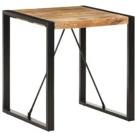 Massiver Esstisch aus rauem Mangoholz, 70 x 70 x 75 cm von vidaXL, Küchen- und Esstische - Ref: Foro24-321596, Preis: 182,84 ...