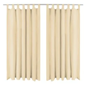 Micro-satin curtains with loops 2 units 140x225 cm beige by vidaXL, Curtains and curtains - Ref: Foro24-132217, Price: 26,58 ...