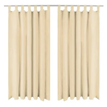 Micro-satin curtains with loops 2 units 140x225 cm beige by vidaXL, Curtains and curtains - Ref: Foro24-132217, Price: 26,58 ...