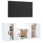 3-piece white plywood TV furniture set by vidaXL, TV Furniture - Ref: Foro24-3188382, Price: 111,20 €, Discount: %