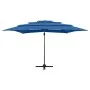 4-tier parasol with blue aluminum pole 250x250 cm by vidaXL, Umbrellas - Ref: Foro24-313827, Price: 193,08 €, Discount: %