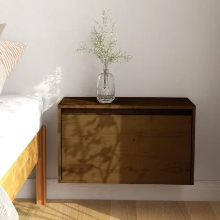 Honey brown solid pine wood wall cabinet 60x30x35 cm by vidaXL, Shelves and shelves - Ref: Foro24-813451, Price: 45,76 €, Dis...