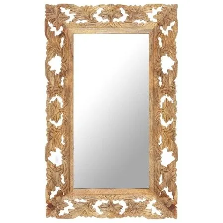 Brown hand carved mirror 80x50 cm solid mango wood by vidaXL, Mirrors - Ref: Foro24-321639, Price: 100,50 €, Discount: %