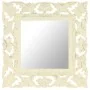 Hand-carved solid white mango wood mirror 50x50 cm by vidaXL, Mirrors - Ref: Foro24-321641, Price: 34,35 €, Discount: %