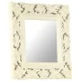Hand-carved solid white mango wood mirror 50x50 cm by vidaXL, Mirrors - Ref: Foro24-321641, Price: 34,35 €, Discount: %