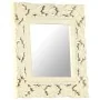 Hand-carved solid white mango wood mirror 50x50 cm by vidaXL, Mirrors - Ref: Foro24-321641, Price: 34,35 €, Discount: %