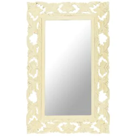 Handgeschnitzter Spiegel aus massivem weißem Mangoholz 80x50 cm von vidaXL, Spiegel - Ref: Foro24-321642, Preis: 79,29 €, Rab...